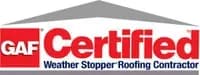 The GAF Certified Weather Stopper Roofing Contractor badge